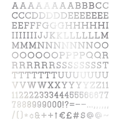Silver Letterboard Letters &amp; Characters / Letras Mayúsculas Para Tablero  DCWV