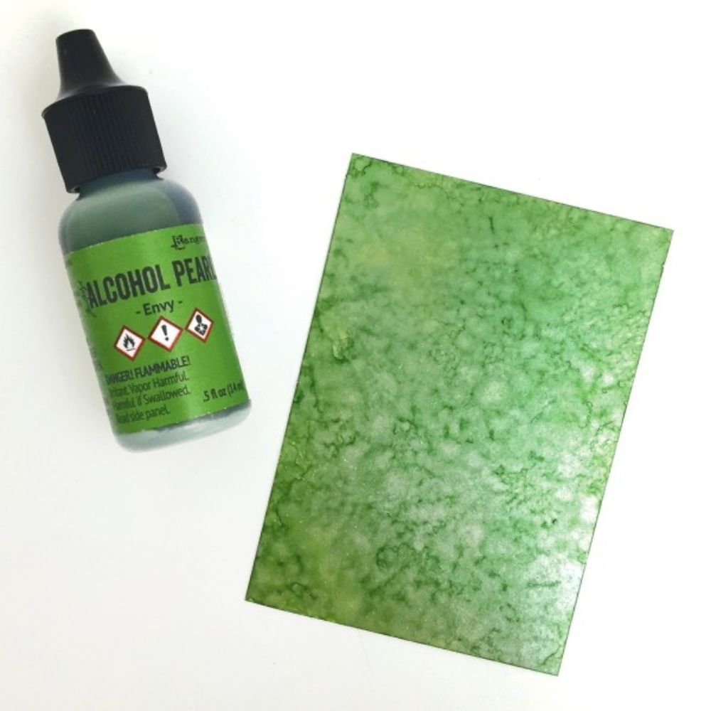 Tim Holtz Alcohol Pearls Envy / Tinta al Alcohol Aperlada Verde Tintas al Alcohol Ranger