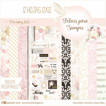 Kit de Papel Cartulina Felices para Siempre Descontinuado Memory Kits