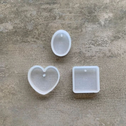 Square, Oval &amp; Heart Silicone Molds / Moldes Cuadrado, Óvalo y Corazón Para Resina Resina Epóxica y Accesorios Jewelry Made By Me