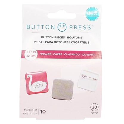 Square Button Pieces / 10 Botones Cuadrados Personalizables Accesorios We R Memory Keepers