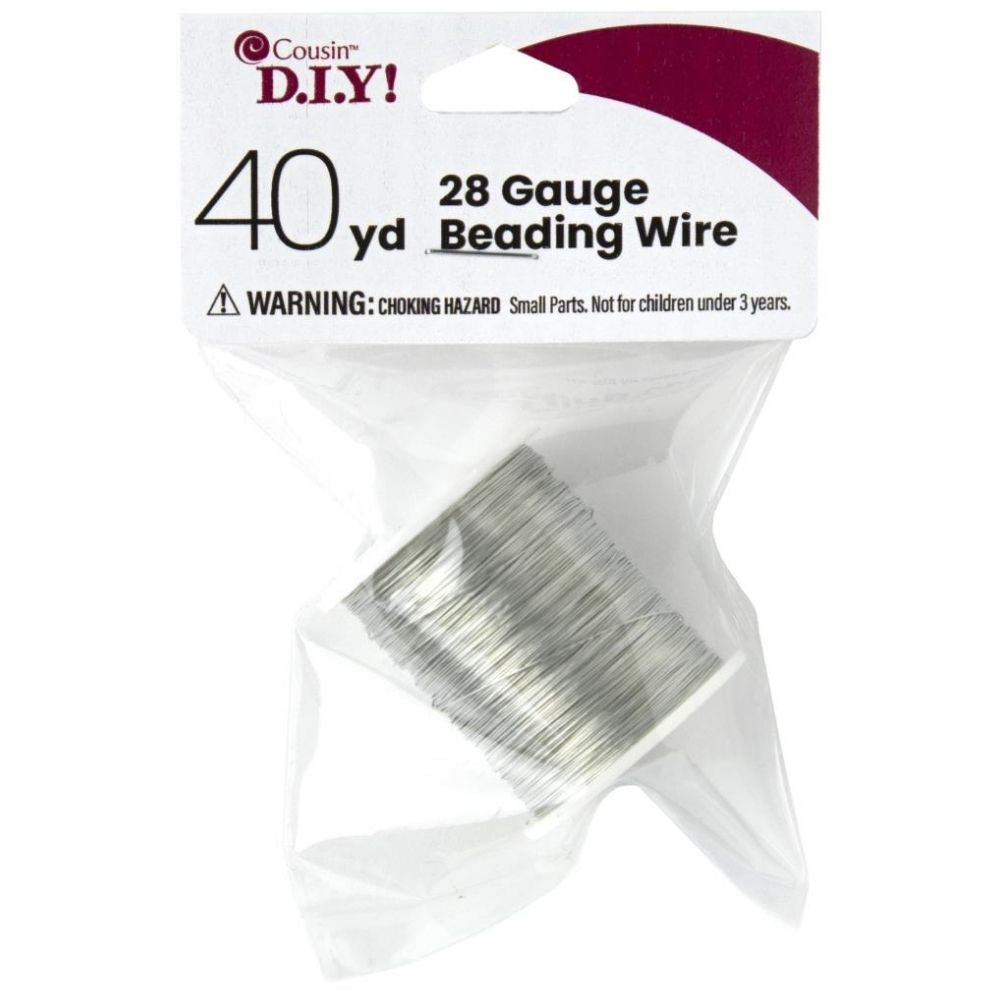 Silver Color Beading Wire 28 G / Alambre Plateado Descontinuado Cousin