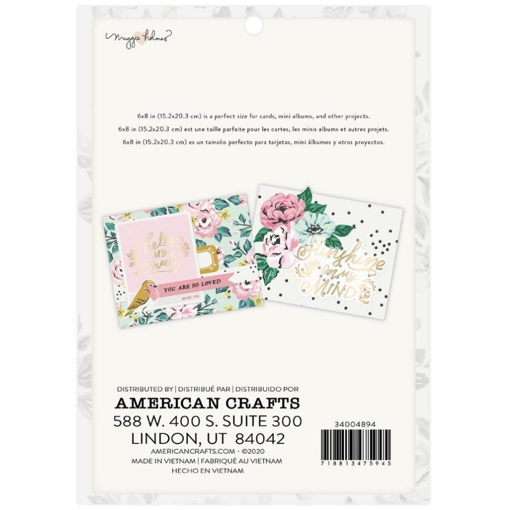 Garden Party Paper Pad 8 x 6" / Block de Papel Flores Descontinuado American Crafts