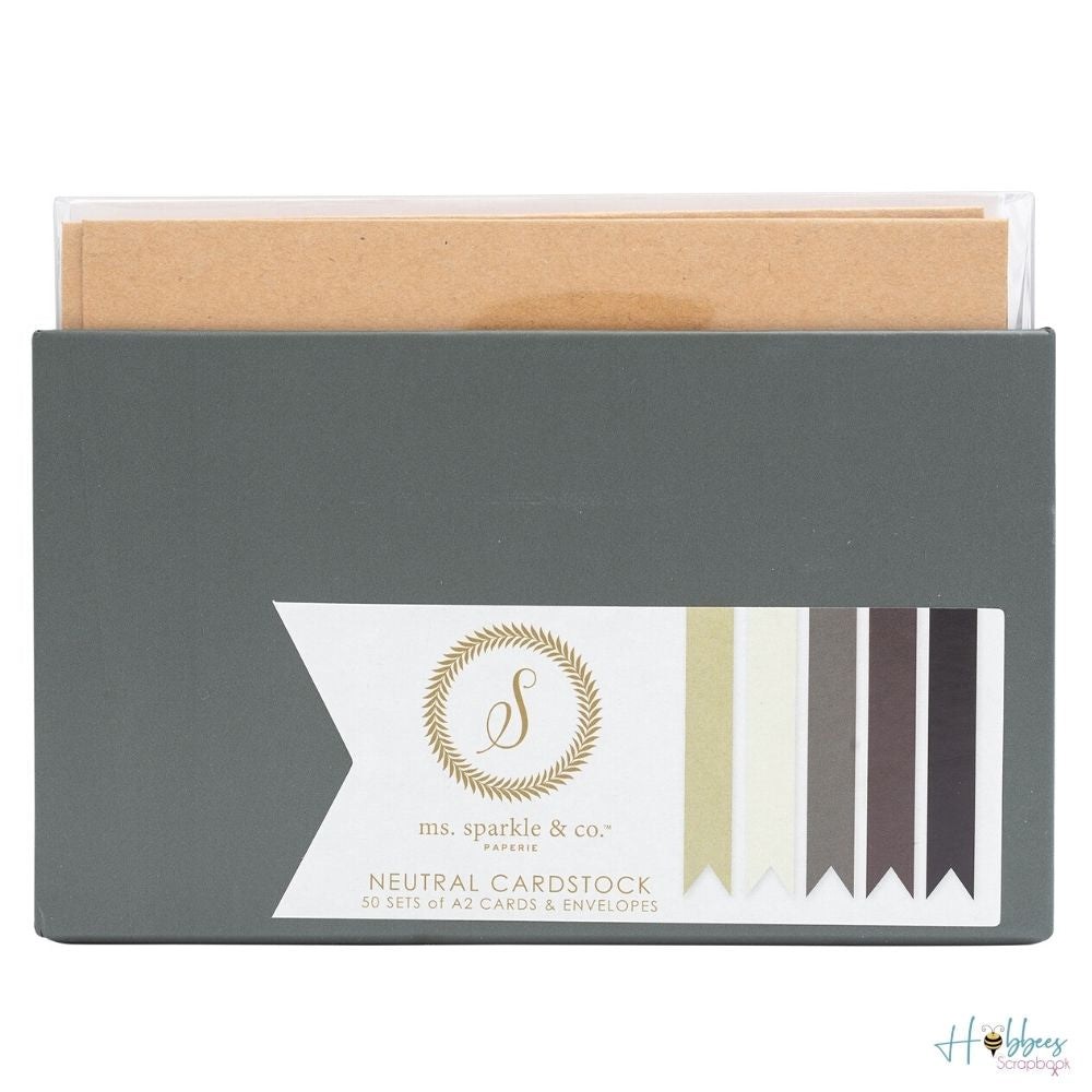 Neutral Box of Cards / Tarjetas y Sobres Colores Neutros Papel Ms Sparkle &amp; Co