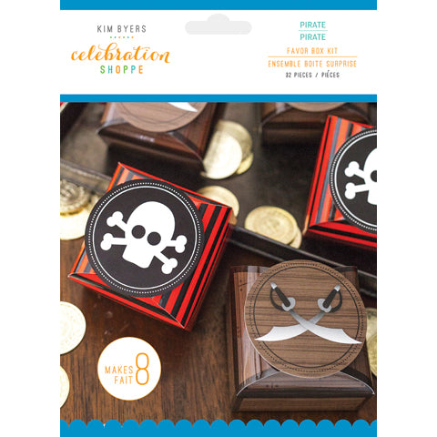 Favor Box Kit Pirate 32 pc / Set de Cajitas de Recuerdo para Niños de Calavera Cajitas para Armar Darice