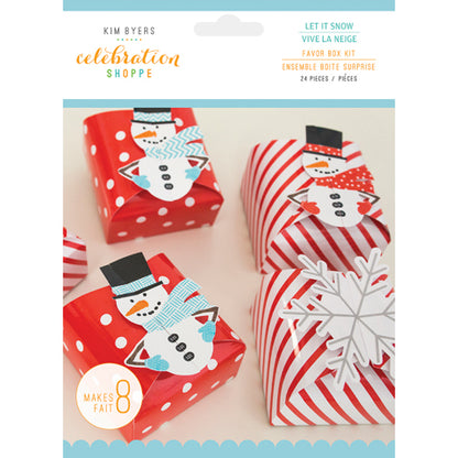 Favor Box Kit Let It Snow 24 pc / Set de Cajitas de Recuerdo Hombre de Nieve Descontinuado Darice