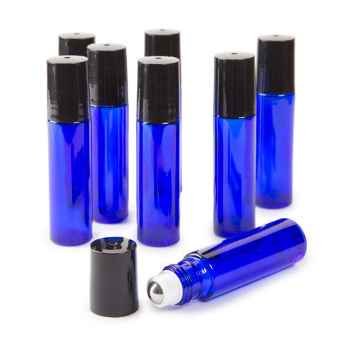 Blue Glass Roller Ball Bottles / 8 Botellitas Roll-On Accesorios Darice