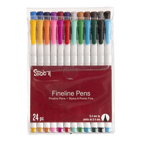 Colored Fine Line Drawing Pens / 24 Plumones de Colores Punta Fina Colores y Plumones Studio 71