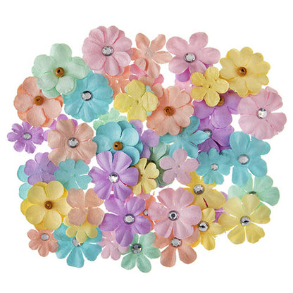 Miniature Floral Embellishment Pastels / 60 Florecitas Miniatura Descontinuado Darice