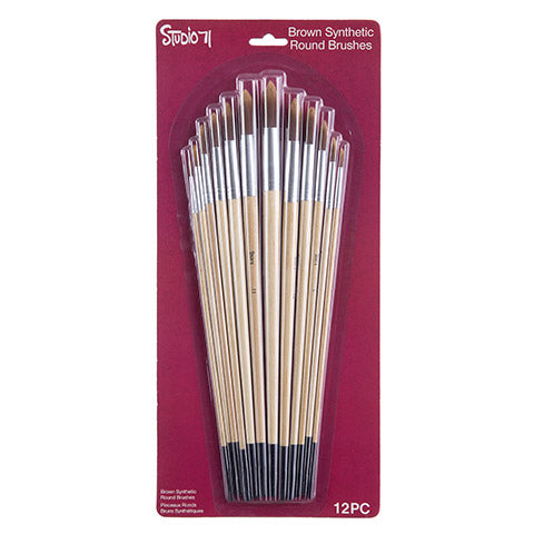 Taklon Round Brush Set / Set de12 Pinceles Redondos Descontinuado Studio 71