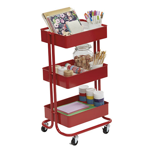 Metal Rolling Utility Cart Red / Carrito con Ruedas Rojo DESCONTINUADO Darice