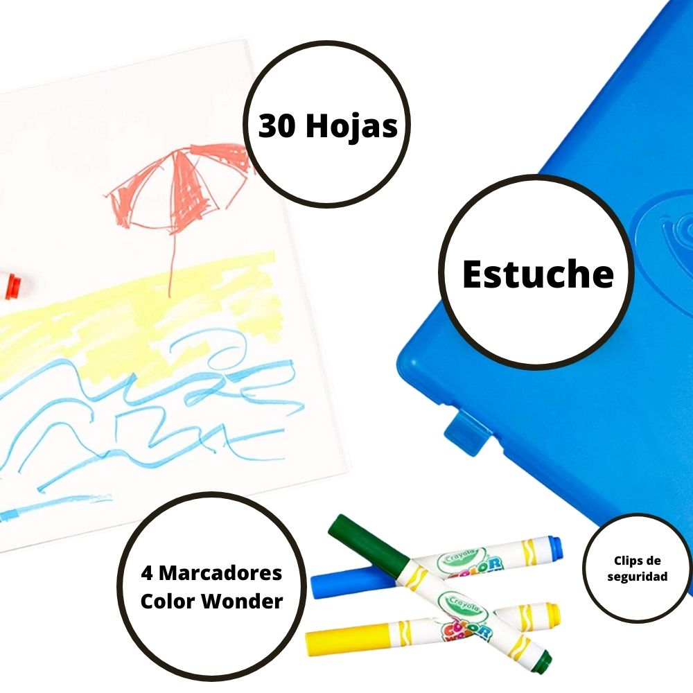 Stow &amp; Go Studio / Estuche para Viaje Color Wonder Colores y Plumones Crayola