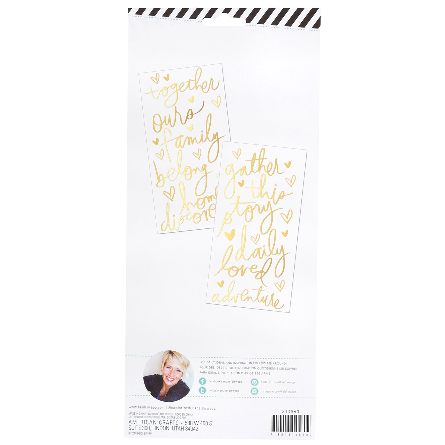 Puffy Stickers with Foil Accents / Estampas en 3D Metalizadas Stickers Heidi Swapp