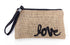 Burlap Clutch - Love American / Estuche de Yute - Love Descontinuado American Crafts