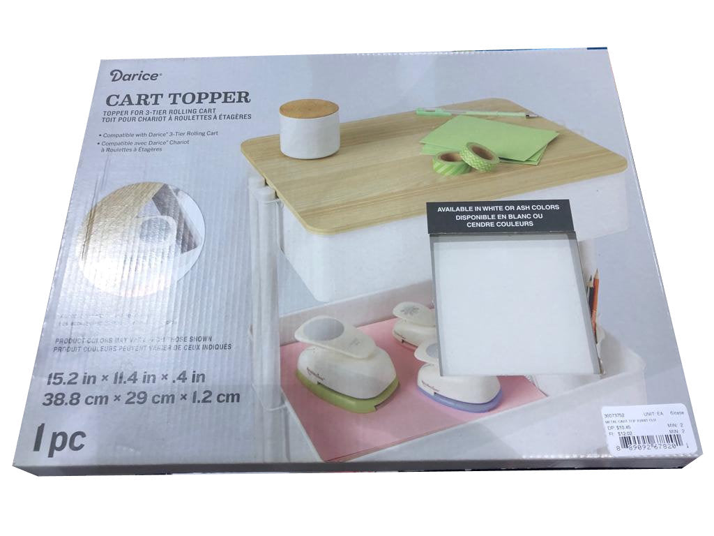 White Metal Cart Top  / Cubierta Blanca para Carrito de Metal Descontinuado Darice