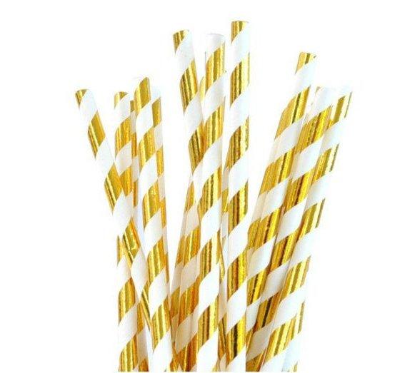 Paper Straws Gold / Popotes de Papel Decorativo Dorados Descontinuado American Crafts