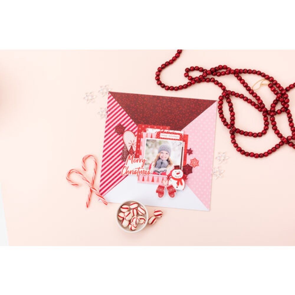 Frosted Peppermint Cardstock / Block de Cartulina Navidad Tonos Rojos Descontinuado DCWV