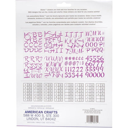 Iridescent X-Large Alphabet Stickers Lavander / Estampas de Alfabeto Lavanda Stickers Sticko