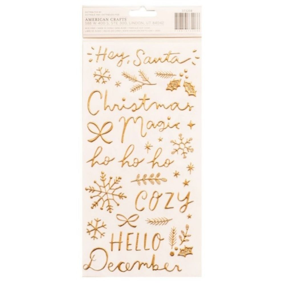 Thickers Foil Stickers / Estampas Gruesas de Frases en Foil Dorado Descontinuado Crate Paper