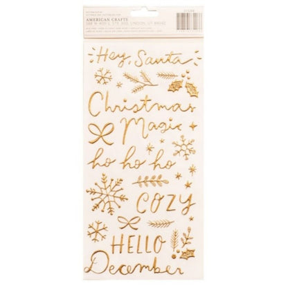 Thickers Foil Stickers / Estampas Gruesas de Frases en Foil Dorado Descontinuado Crate Paper