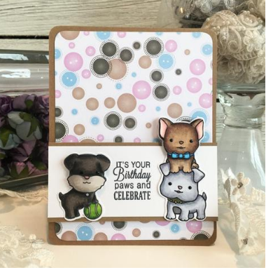 Stamps and Dies Kit Puppy Time / Kit de Suajes y Sellos de Perritos Descontinuado LDRS Creative