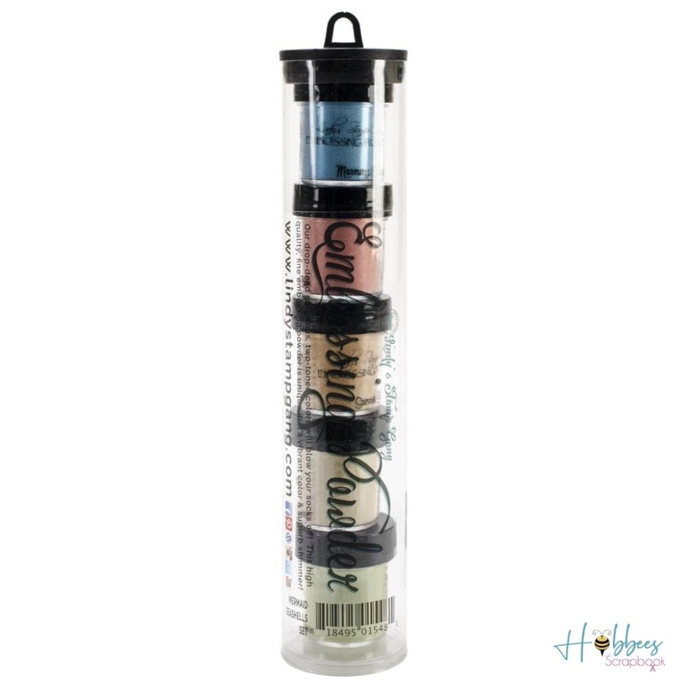 Embossing Powder Mermaid Seashells Set / 5 Polvos de Embossing Aperlados Polvos de Embossing Lindy&