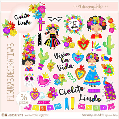 Kit de Papel Cartulina Cielito Lindo Papel Memory Kits