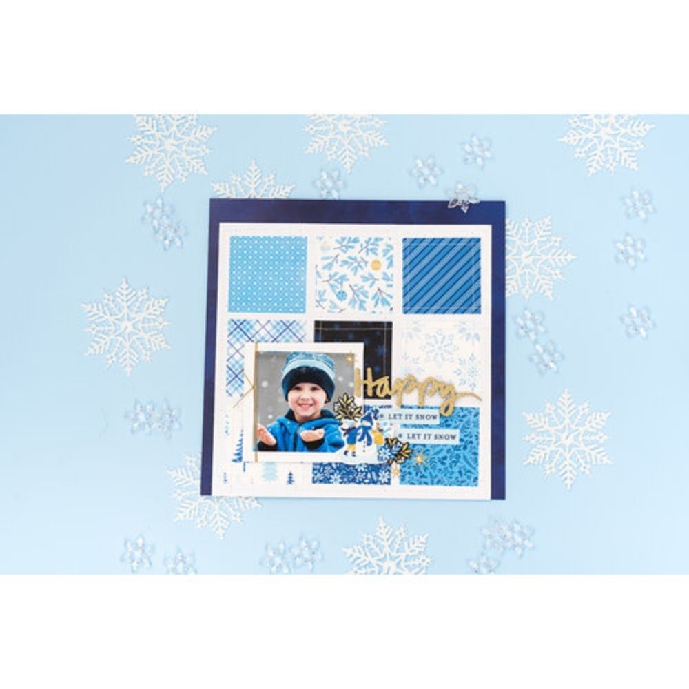 Sparkling Snow 6&quot; Cardstock / Block de Navidad Tonos Azules Papel DCWV