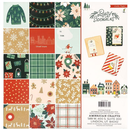 Busy Sidewalks Paper Pad 12 x 12&quot; / Block de Papel de Navidad Papel Crate Paper