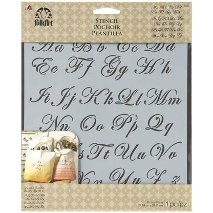 FolkArt Painting Stencil Script / Esténcil Alfabeto Cursiva Descontinuado Plaid