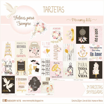Kit de Papel Cartulina Felices para Siempre Descontinuado Memory Kits