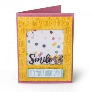 Embossing Folder &amp; Die Set Birthday Smiles /  Floder de Grabado y Suajes Caritas Descontinuado Sizzix