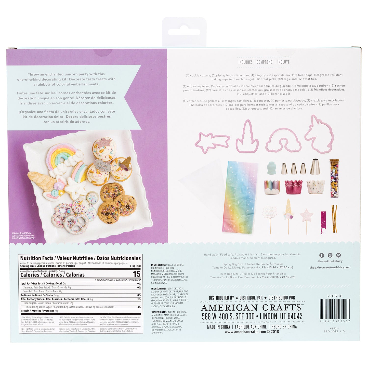 Unicorn Baking Kit / Kit de Repostería Unicornios 75 piezas Repostería Sweet Tooth Fairy