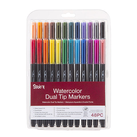 Studio 71 Watercolor Markers 48 pieces/ Plumones Acuarelables 48 pz. Colores y Plumones Darice