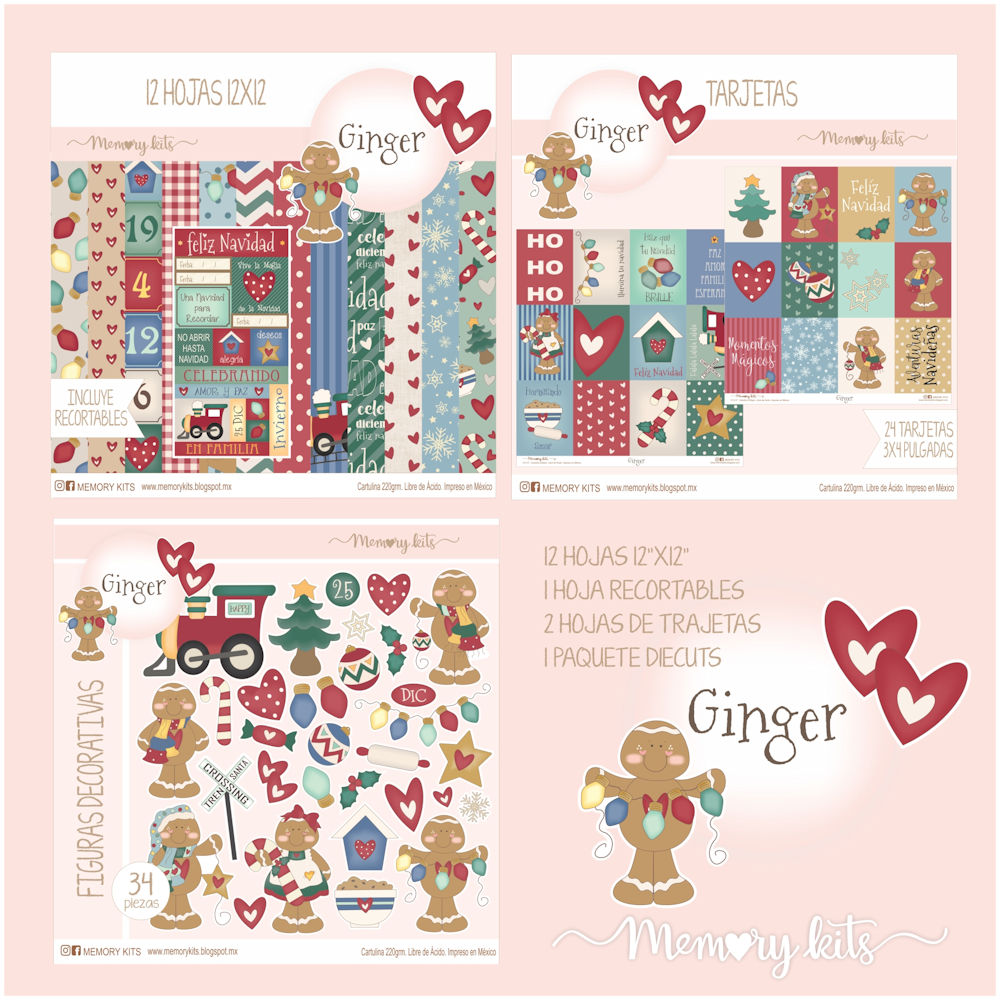 Kit de Papel Cartulina Ginger Papel Memory Kits