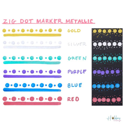 ZIG Metallic Dual-Tip Markers / 6 Marcadores Metálicos Marcadores &amp; Plumones Kuretake