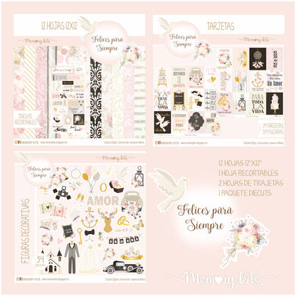 Kit de Papel Cartulina Felices para Siempre Descontinuado Memory Kits