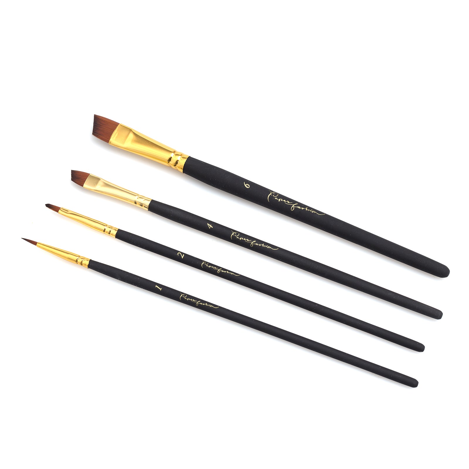 Paint Brush Set #2 Variado / Set de 4 Pinceles Redondo Angular