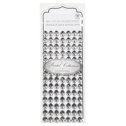 David Tutera Rhinestones Adhesive Oval Silver / Piedras Autoadhesivas de Diamantes Descontinuado Darice
