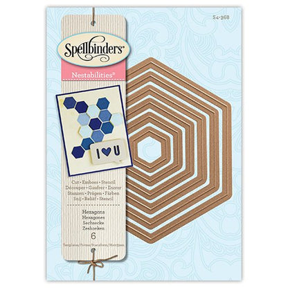 Hexagons Cut and Emboss Dies  / Suajes de Corte y Realce Hexágonos Descontinuado Spellbinders
