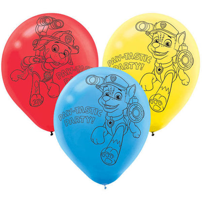 Paw Patrol Helium Quality Latex Balloons / 6 Globos de Cumpleaños Patrulla Canina de Latex Adornos / Embellishments Anagram