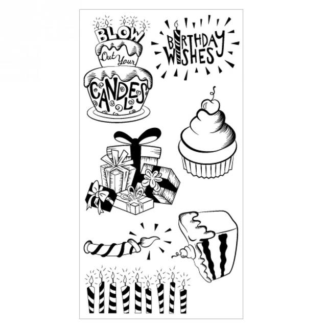 Birthday Wishes Stamps / Sellos Acrílicos Deseos de Cumpleaños Sellos Sizzix