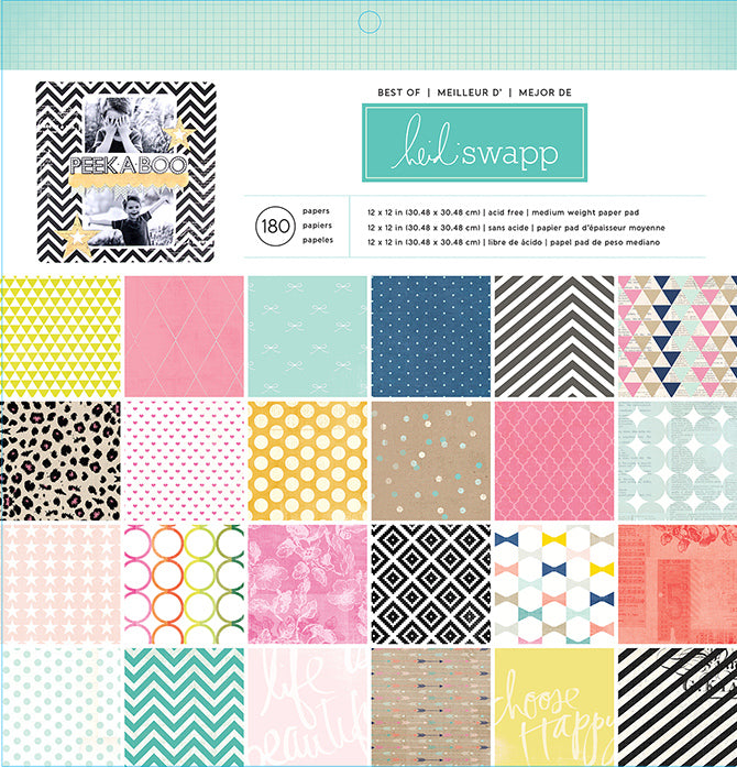 Best Of American Craft Papers 12" x 12" / Block de Papel Lo Mejor American Craft 180 Hojas Descontinuado Heidi Swapp