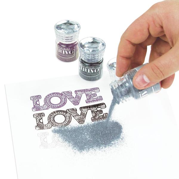 Embossing Powder Silver Moonlight / Polvo de Realce Plateado Polvos de Embossing Nuvo