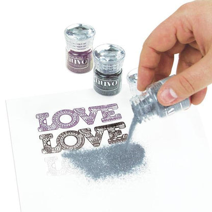 Embossing Powder Silver Moonlight / Polvo de Realce Plateado Polvos de Embossing Nuvo