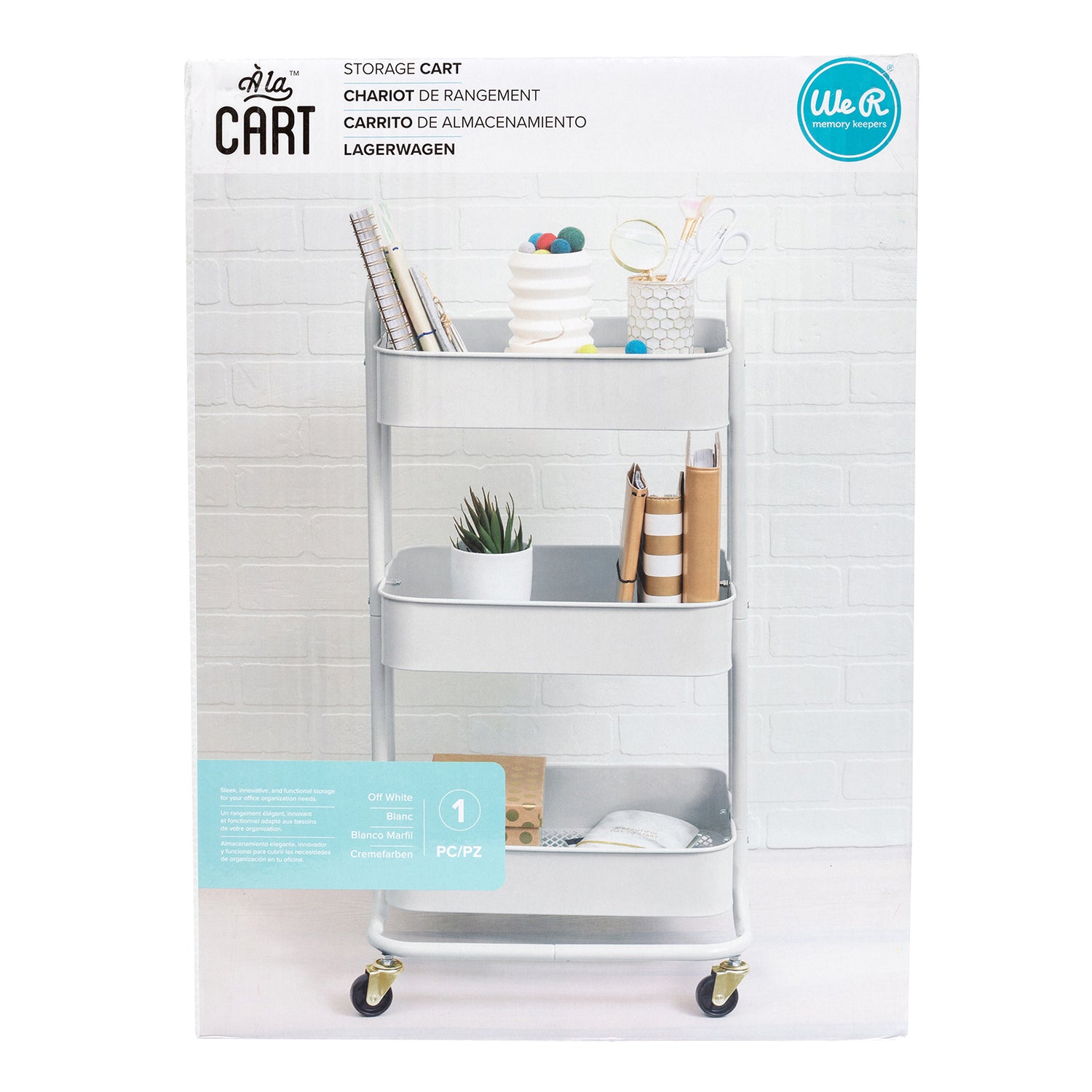 A la Cart Storage Cart White / Carrito Organizador Blanco con Ruedas Almacenamiento y Organización We R Memory Keepers