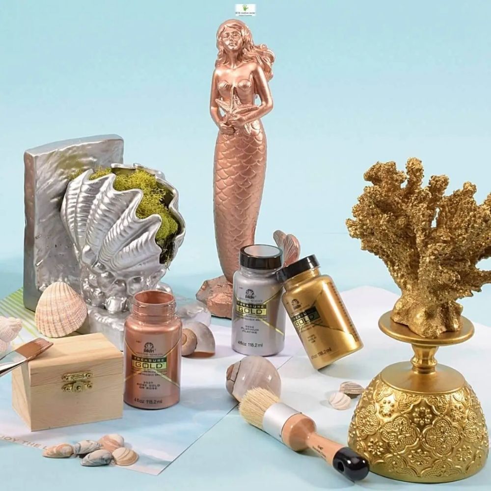 FolkArt Treasure Gold Acrylic Paint Rose Gold / Pintura Acrílica Multisuperficies Oro Rosado Metálica Acrìlicos Plaid