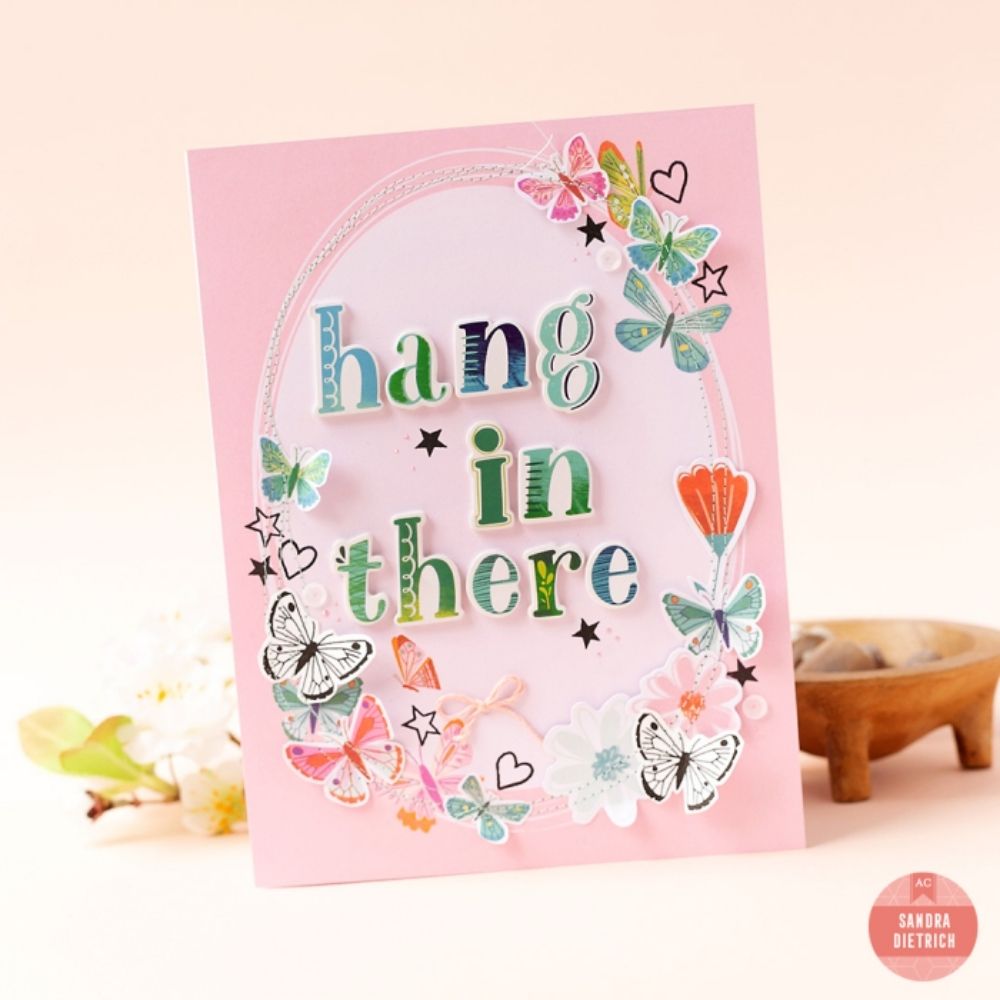 Never Grow Up Clear Acrylic Stamps / Sellos Mariposa y Frases Descontinuado American Crafts