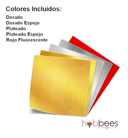 Paquete de 5 Hojas de Vinil Adhesivo Metálicos Descontinuado iVinyl