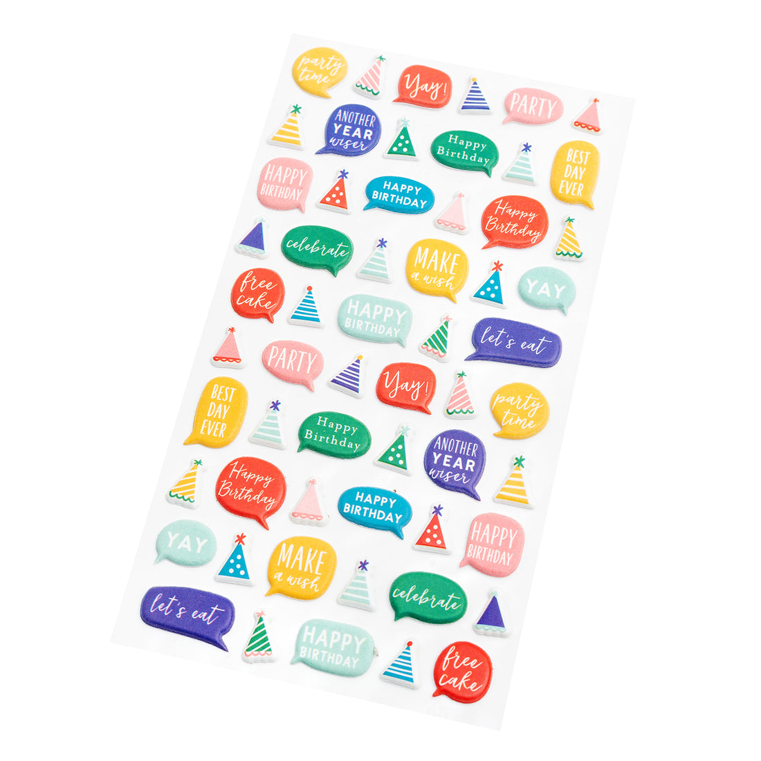 Happy Cake Day Puffy Stickers / Estampas en 3D Cumpleaños Feliz Stickers Pebbles